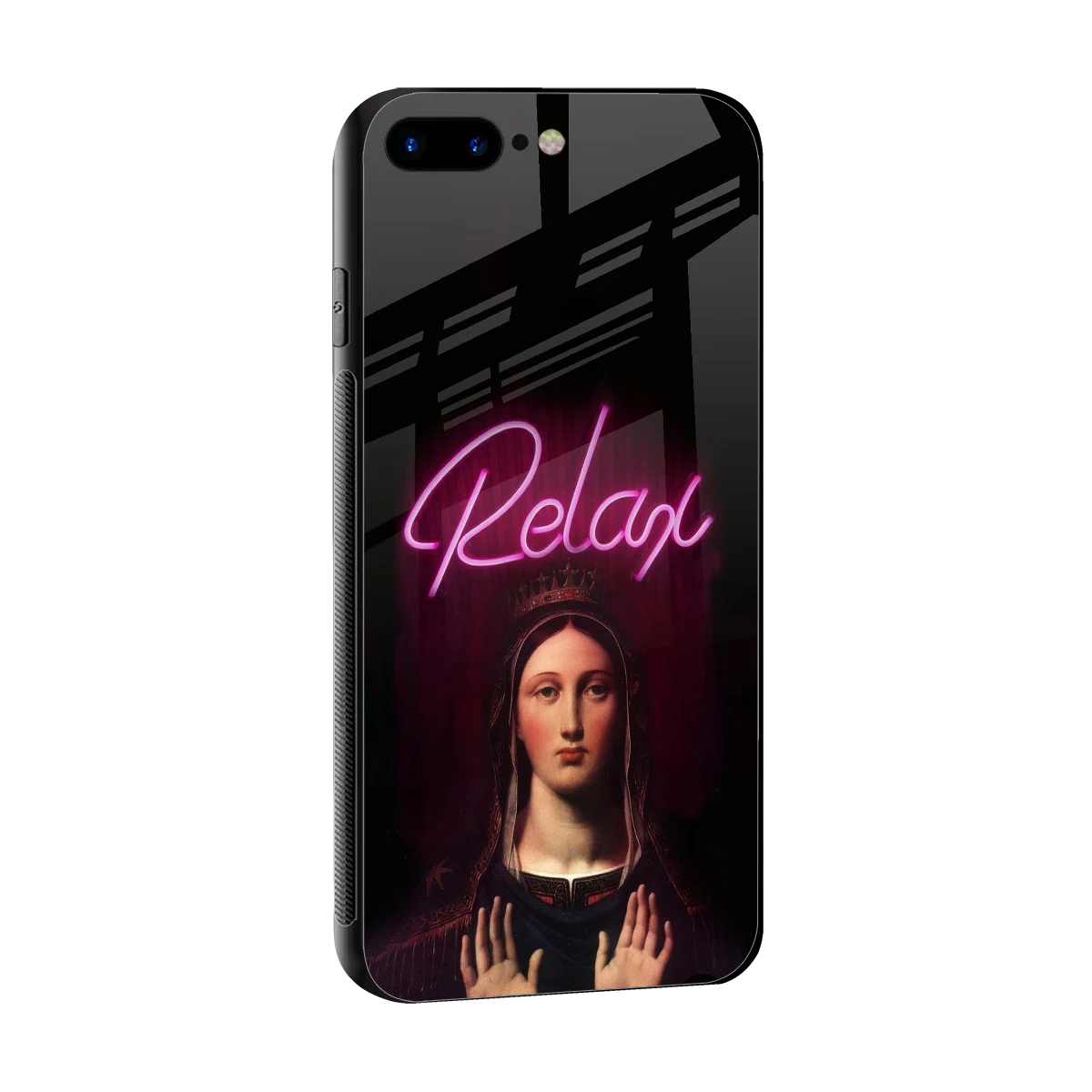 Relax sleek iphone 8 plus cover with tempered glass back and TPU edges