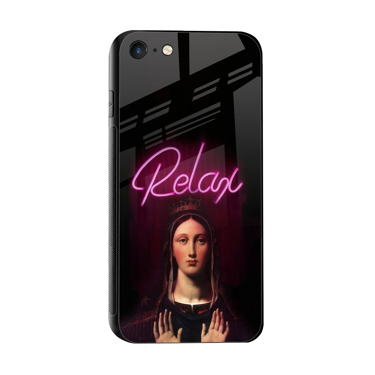 Relax sleek iphone 7 cover with tempered glass back and TPU edges