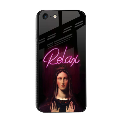 Relax sleek iphone 7 cover with tempered glass back and TPU edges