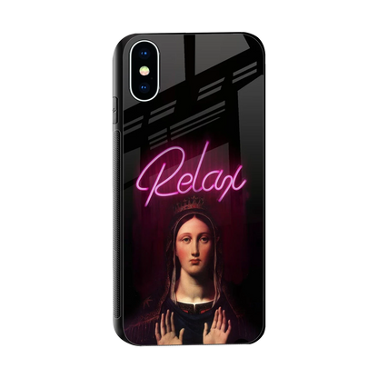 Relax sleek iphone x cover with tempered glass back and TPU edges