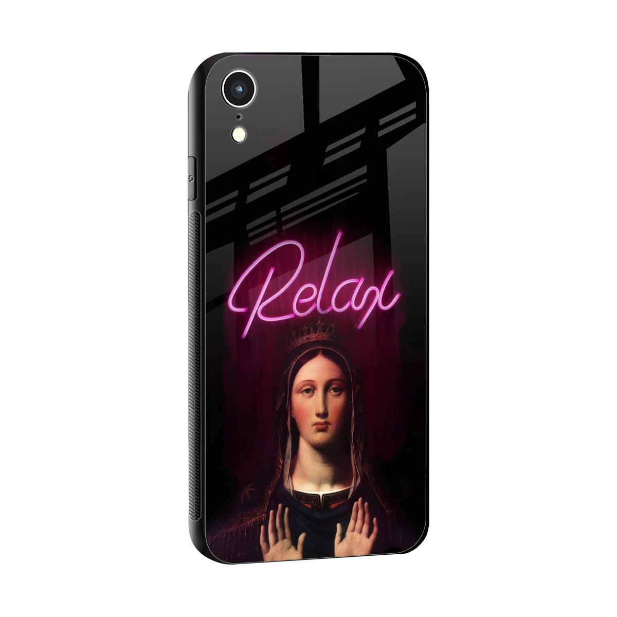Relax sleek iphone xr cover with tempered glass back and TPU edges