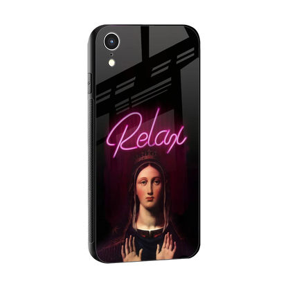 Relax sleek iphone xr cover with tempered glass back and TPU edges