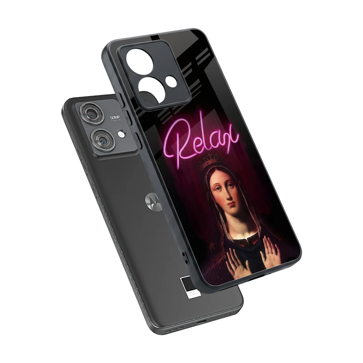 Relax sleek motorola edge 40 neo 5g cover with tempered glass back and TPU edges