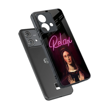 Relax sleek motorola edge 40 neo 5g cover with tempered glass back and TPU edges