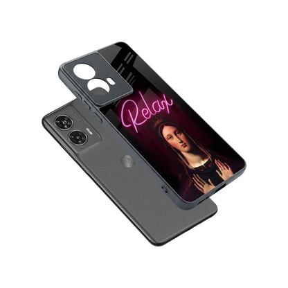Relax sleek motorola edge 50 fusion cover with tempered glass back and TPU edges
