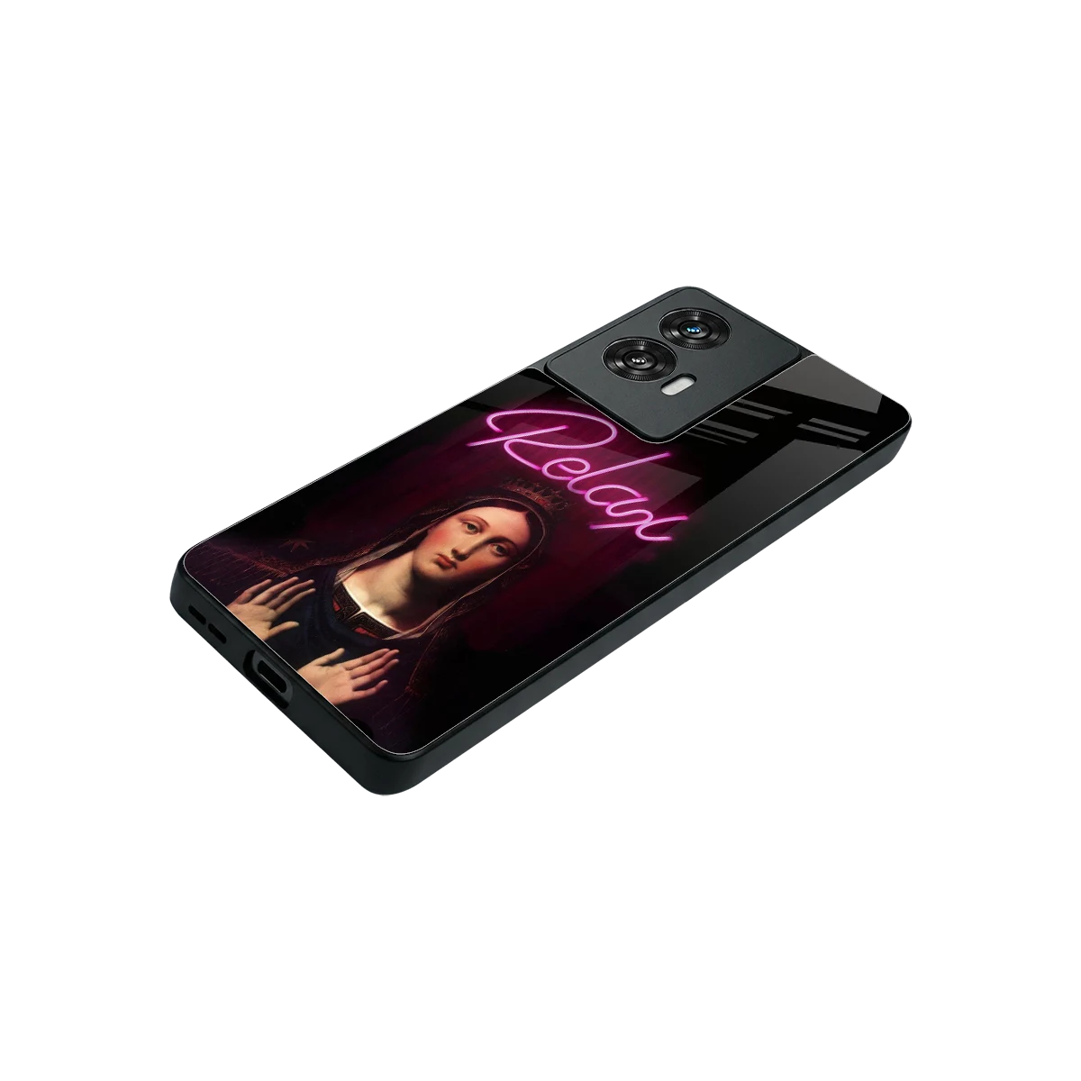 Relax stylish phone case for motorola edge 50 fusion | glossy glass and slim fit
