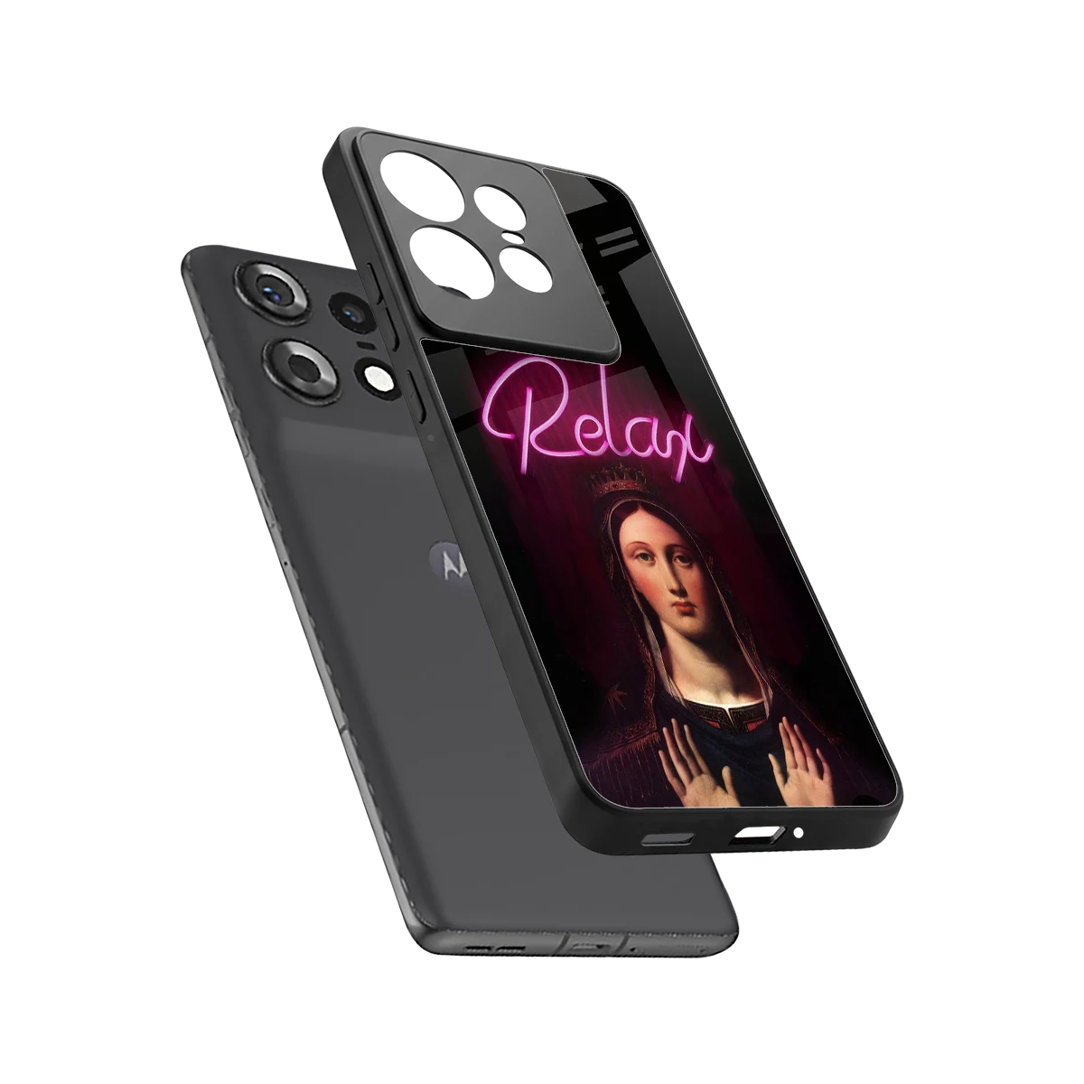 Relax sleek motorola edge 50 pro cover with tempered glass back and TPU edges