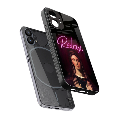 Relax sleek nothing phone 1 cover with tempered glass back and TPU edges