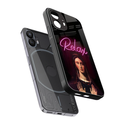 Relax sleek nothing phone 2 cover with tempered glass back and TPU edges