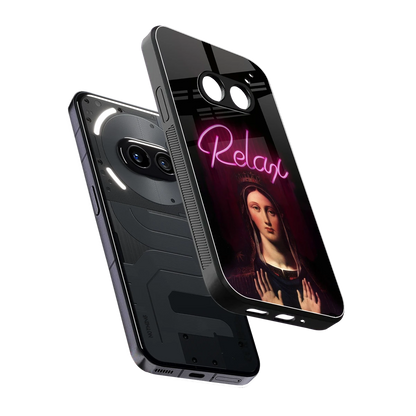 Relax sleek nothing phone 2a cover with tempered glass back and TPU edges
