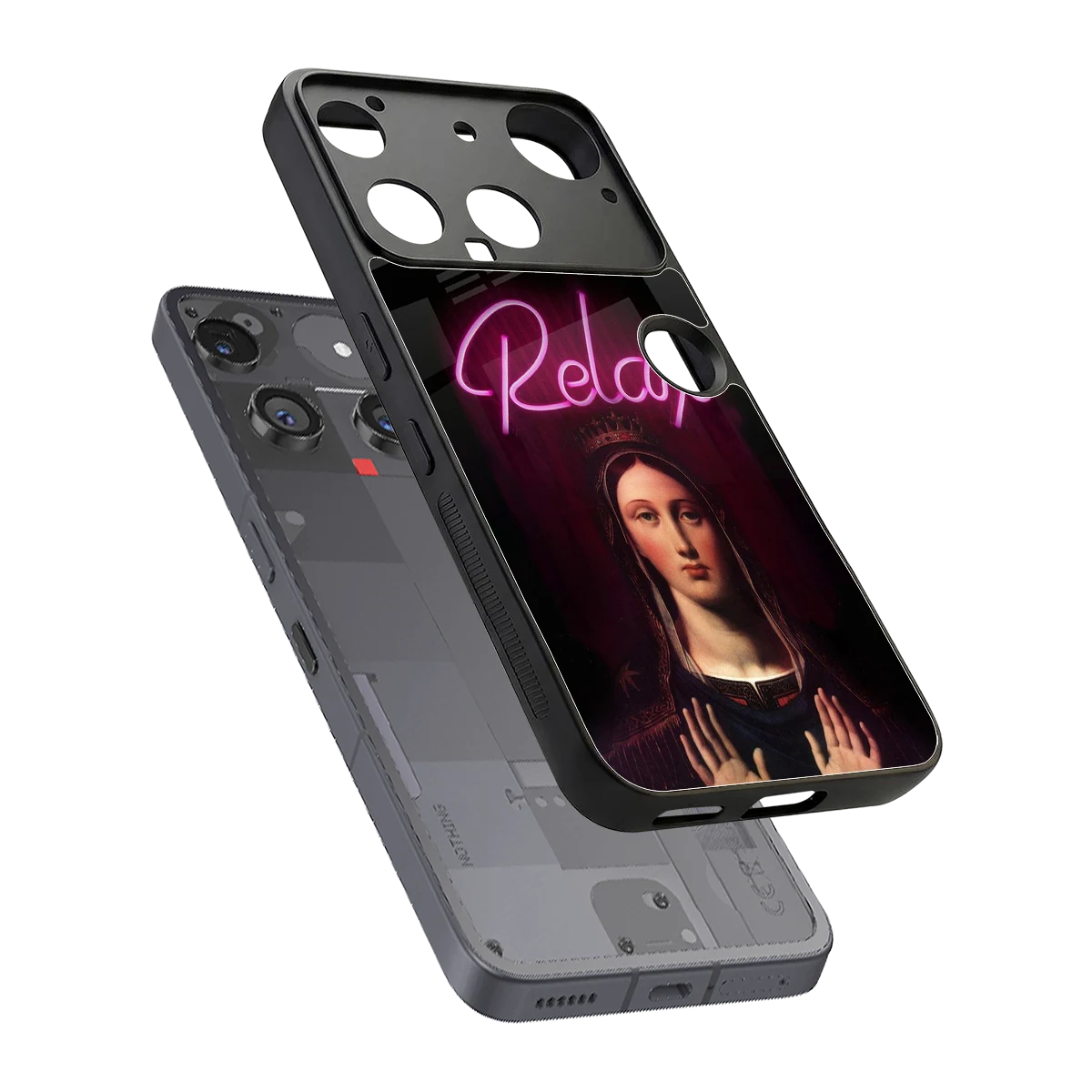 Relax sleek nothing phone 3 cover with tempered glass back and TPU edges