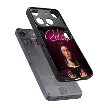 Relax sleek nothing phone 3 cover with tempered glass back and TPU edges