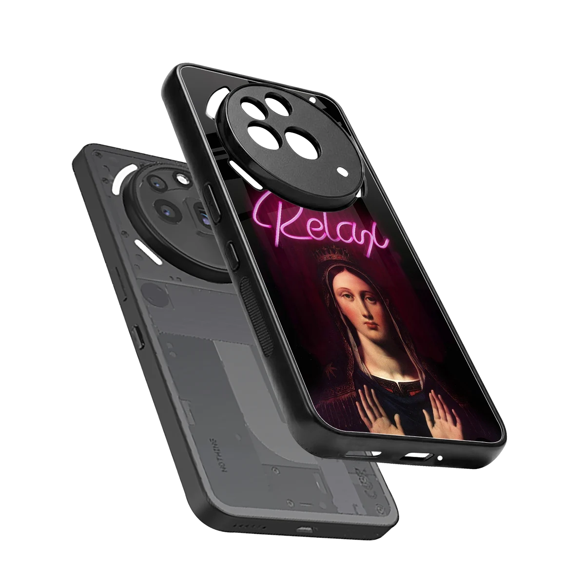Relax sleek nothing phone 3a pro cover with tempered glass back and TPU edges