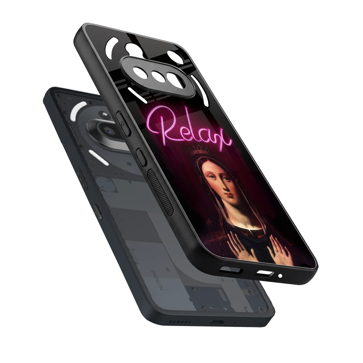Relax sleek nothing phone 3a cover with tempered glass back and TPU edges