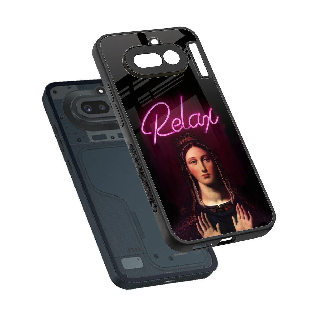 Relax sleek nothing phone 4a cover with tempered glass back and TPU edges