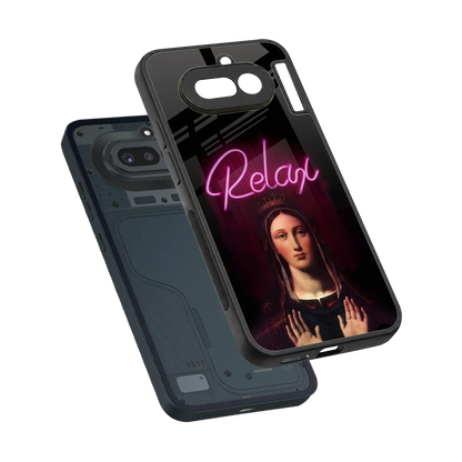 Relax sleek nothing phone 4a cover with tempered glass back and TPU edges