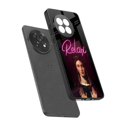 Relax sleek oneplus 13r cover with tempered glass back and TPU edges