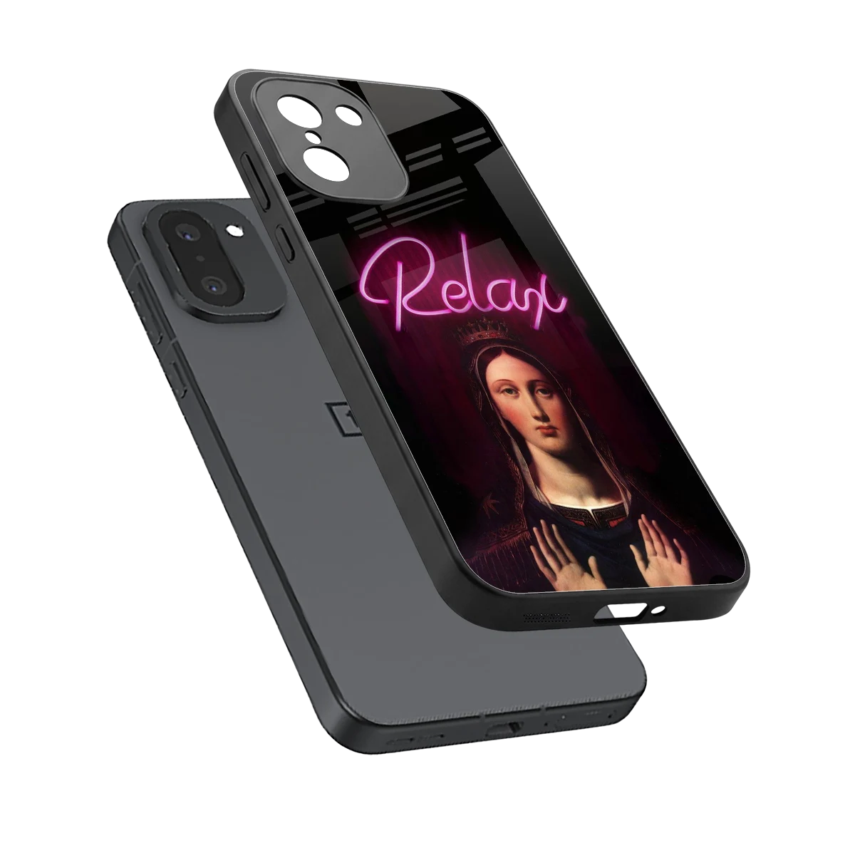 Relax sleek oneplus 15r cover with tempered glass back and TPU edges