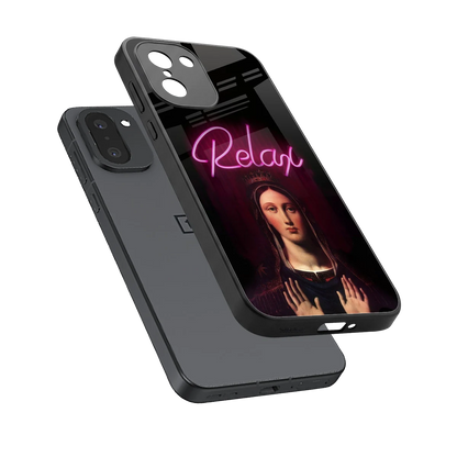 Relax sleek oneplus 15r cover with tempered glass back and TPU edges