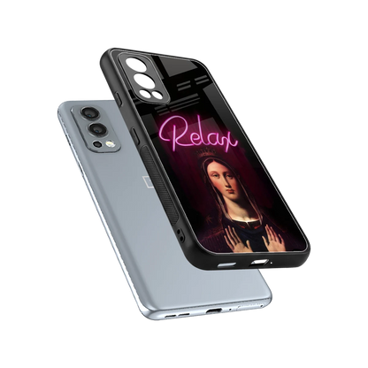 Relax sleek oneplus nord 2 cover with tempered glass back and TPU edges