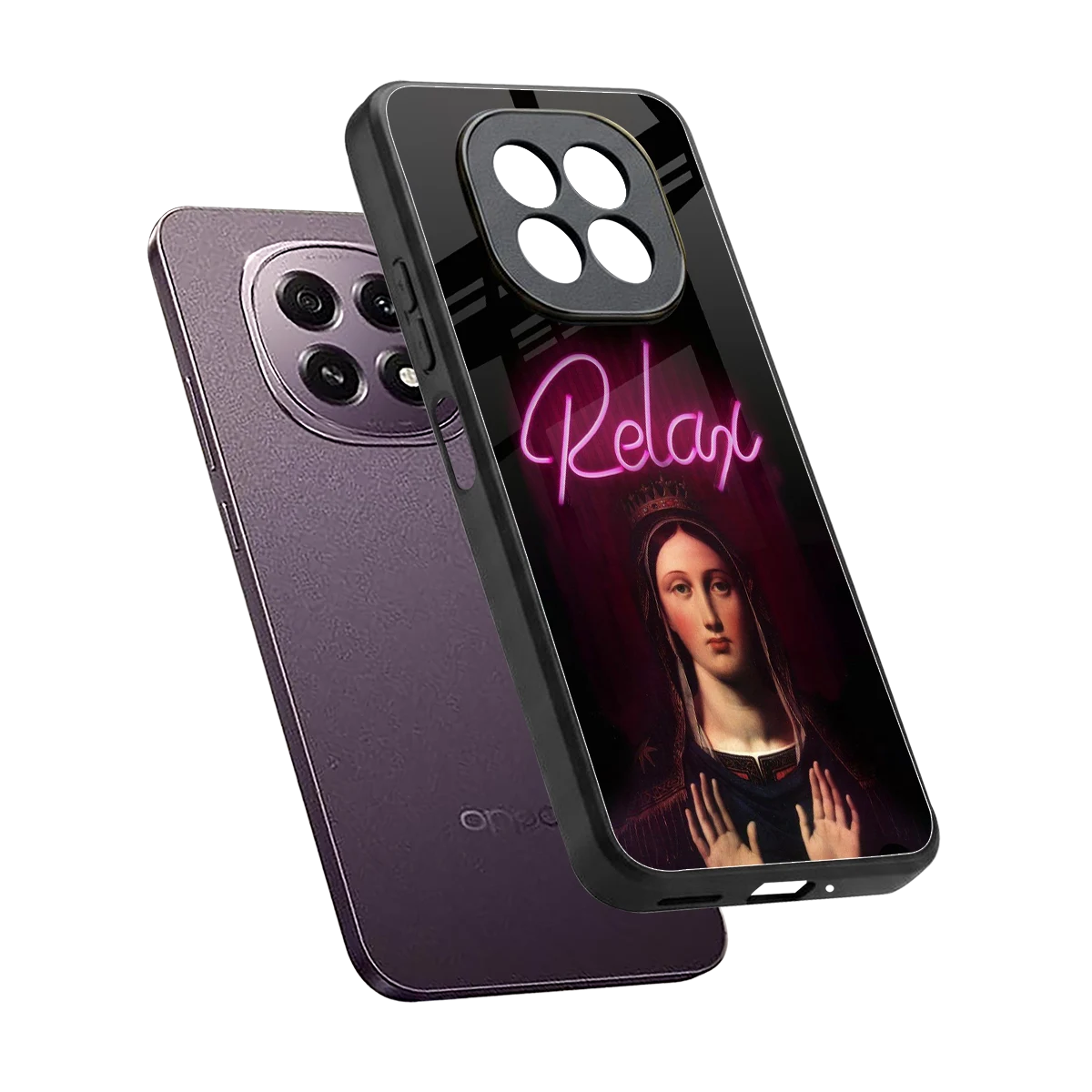 Relax sleek oppo f29 5g cover with tempered glass back and TPU edges