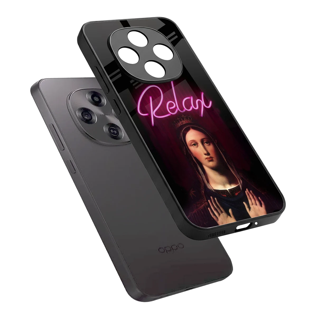 Relax sleek oppo f31 pro 5g cover with tempered glass back and TPU edges
