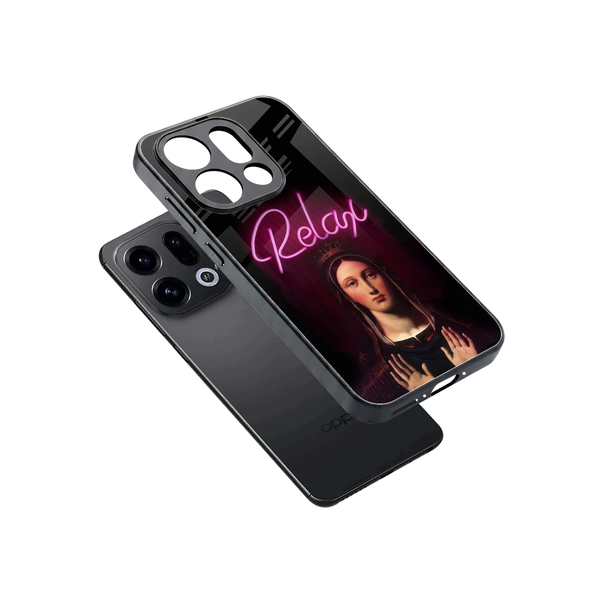Relax sleek oppo find x9 cover with tempered glass back and TPU edges