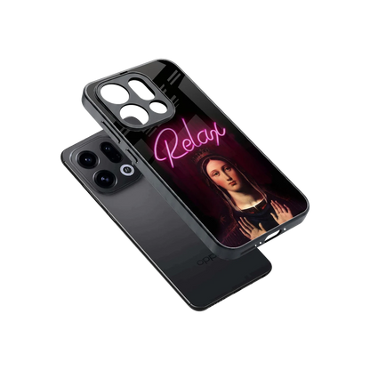 Relax sleek oppo find x9 cover with tempered glass back and TPU edges