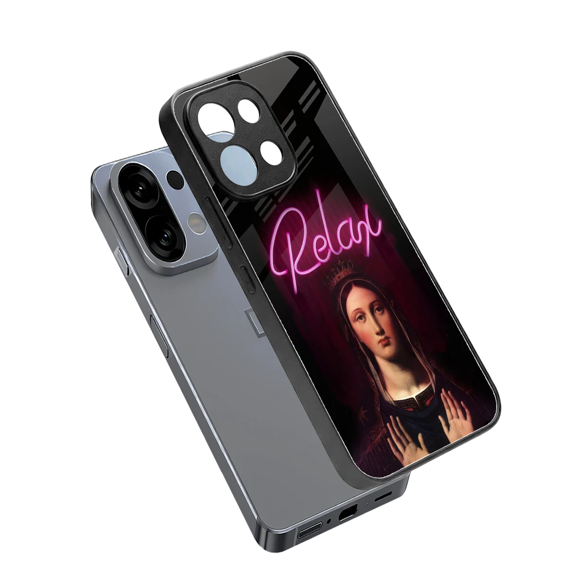 Relax sleek oppo k13 5g cover with tempered glass back and TPU edges