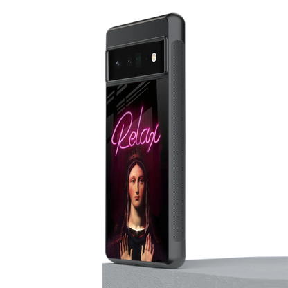 Relax stylish phone case for google pixel 6 pro | glossy glass and slim fit