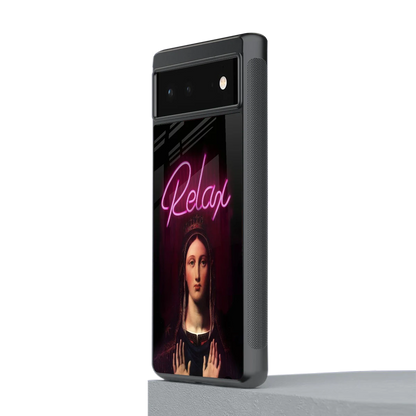 Relax stylish phone case for google pixel 6a | glossy glass and slim fit