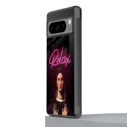 Relax stylish phone case for google pixel 8 pro | glossy glass and slim fit
