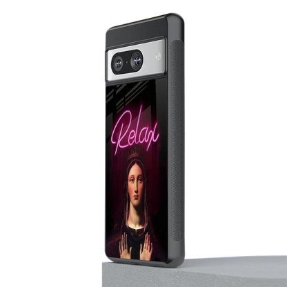 Relax stylish phone case for google pixel 8 | glossy glass and slim fit