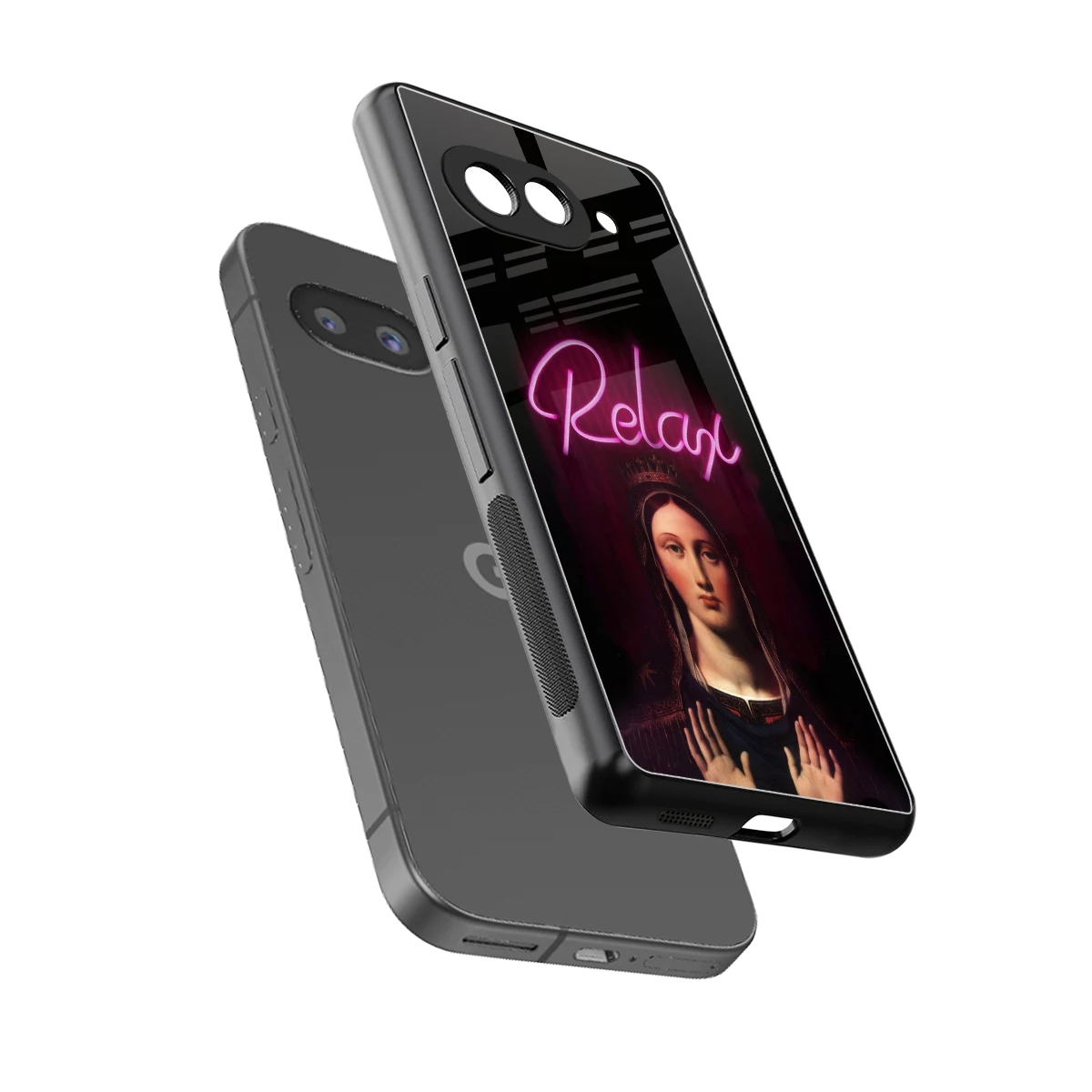 Relax sleek google pixel 10a cover with tempered glass back and TPU edges