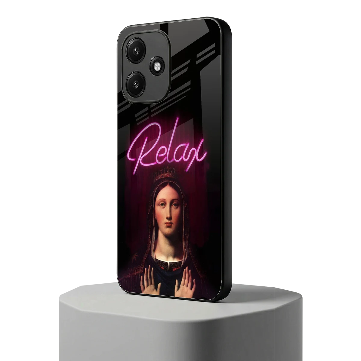 Relax redmi 12 5g mobile cover | shockproof glass phone case