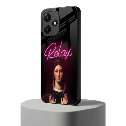 Relax redmi 12 5g mobile cover | shockproof glass phone case