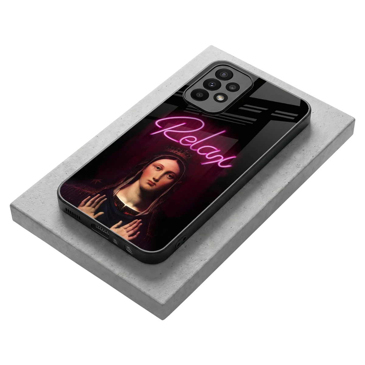 Relax stylish phone case for samsung galaxy a23 | glossy glass and slim fit