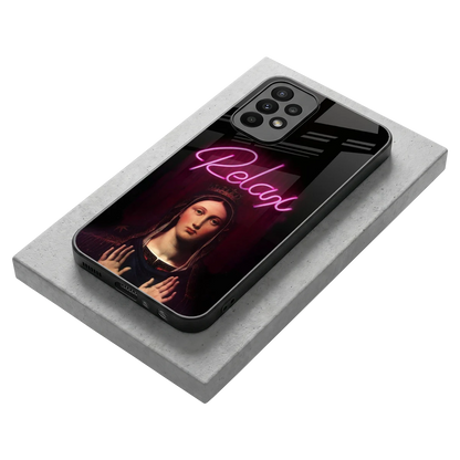 Relax stylish phone case for samsung galaxy a23 | glossy glass and slim fit