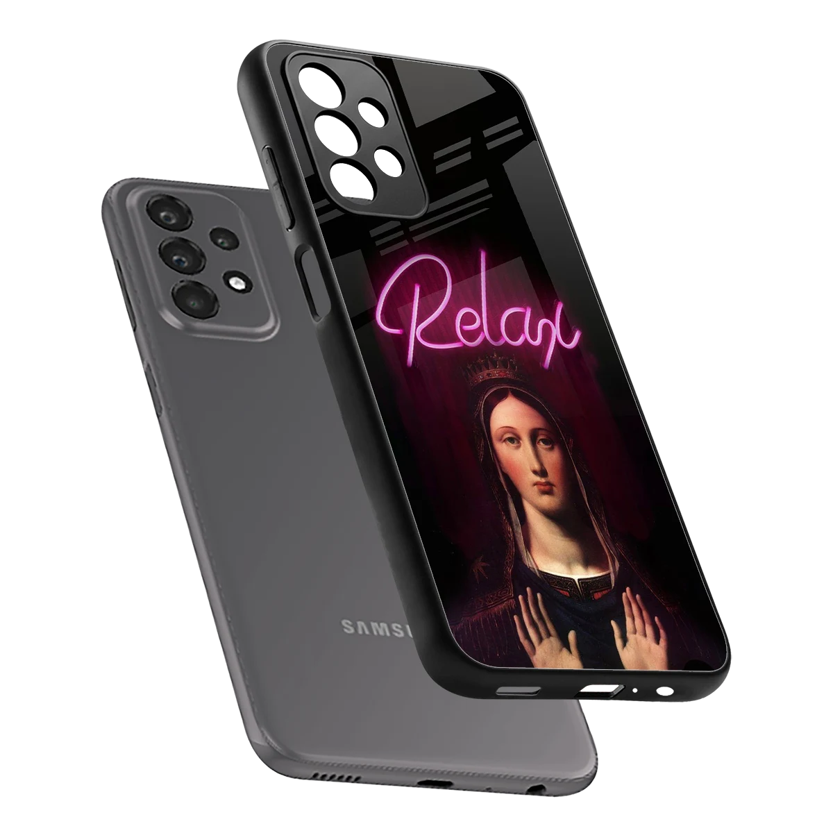 Relax sleek samsung galaxy a23 cover with tempered glass back and TPU edges