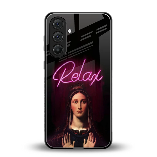 Relax back phone cover | glass case for samsung galaxy m36 5g