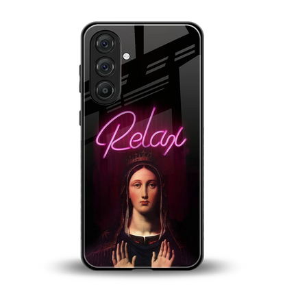 Relax back phone cover | glass case for samsung galaxy m35 5g