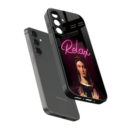 Relax sleek samsung galaxy m35 5g cover with tempered glass back and TPU edges