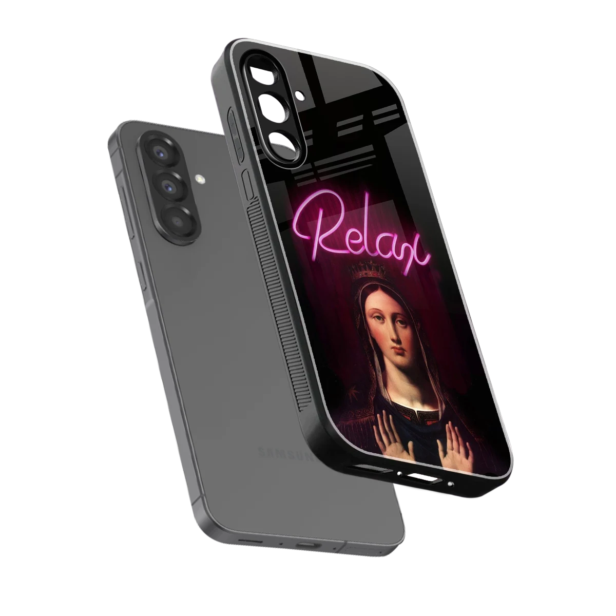 Relax sleek samsung galaxy a37 5g cover with tempered glass back and TPU edges