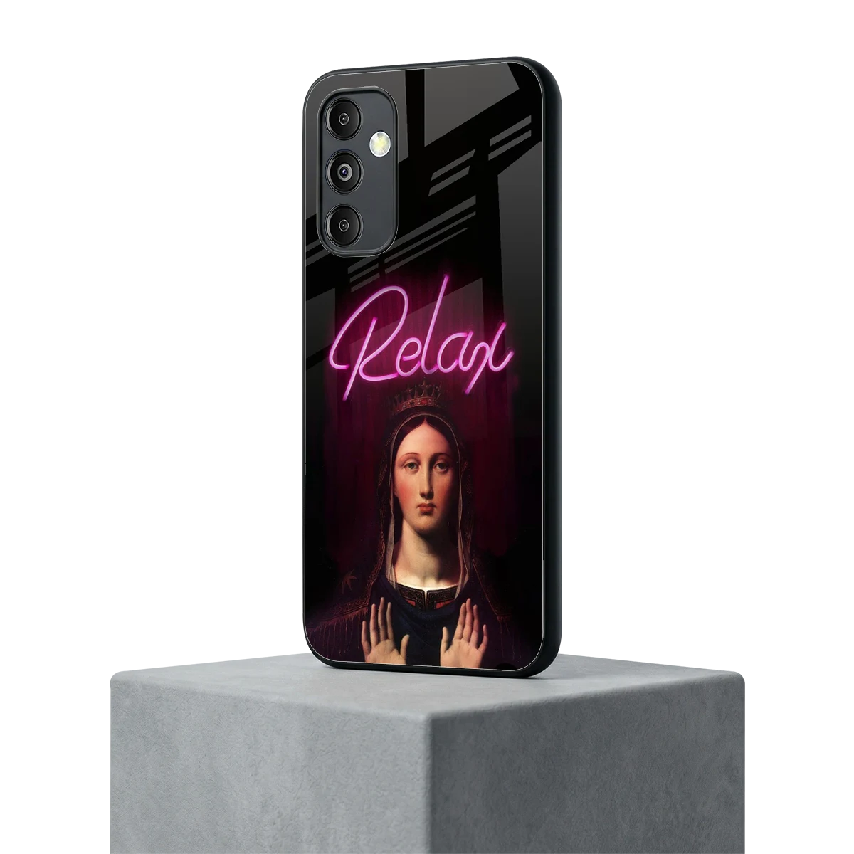 Relax samsung galaxy m14 5g mobile cover | shockproof glass phone case