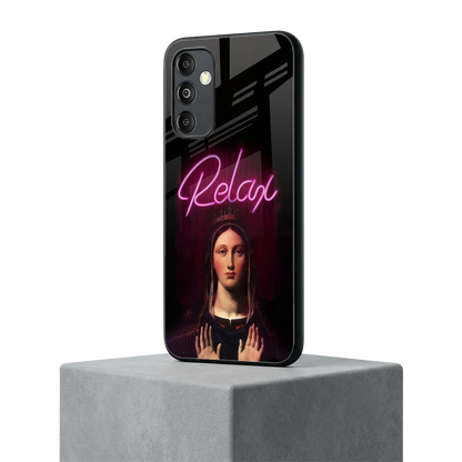 Relax samsung galaxy m14 5g mobile cover | shockproof glass phone case