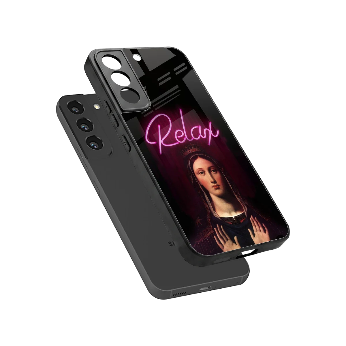Relax sleek samsung galaxy s22 cover with tempered glass back and TPU edges