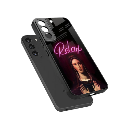 Relax sleek samsung galaxy s22 cover with tempered glass back and TPU edges