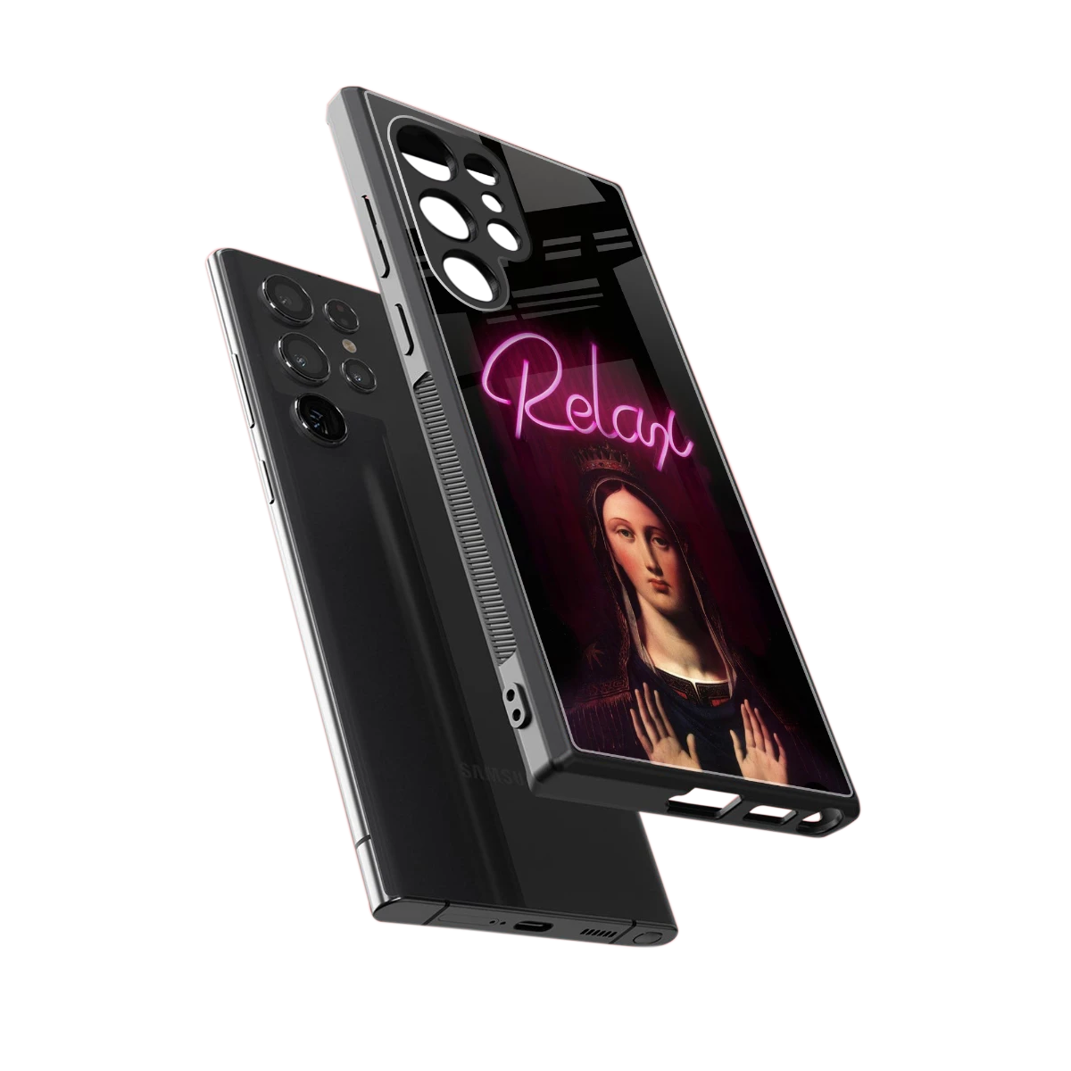 Relax sleek samsung galaxy s23 ultra cover with tempered glass back and TPU edges