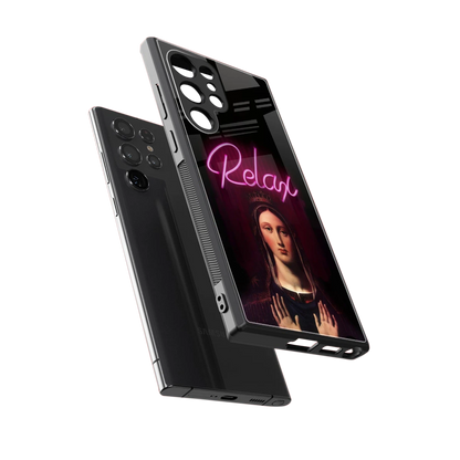 Relax sleek samsung galaxy s23 ultra cover with tempered glass back and TPU edges