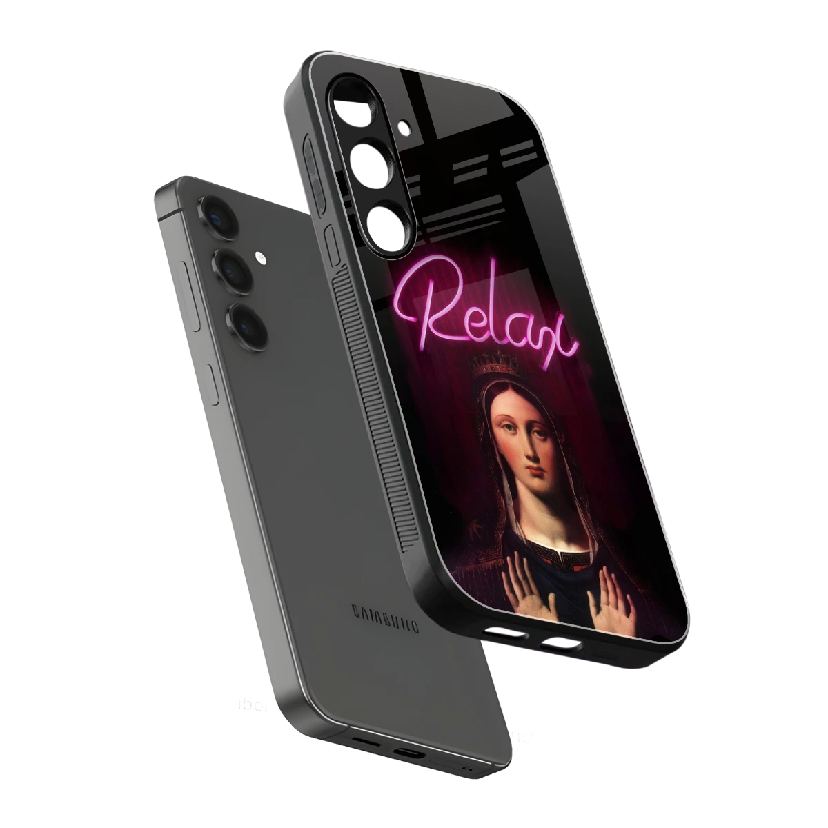Relax sleek samsung galaxy s24 cover with tempered glass back and TPU edges